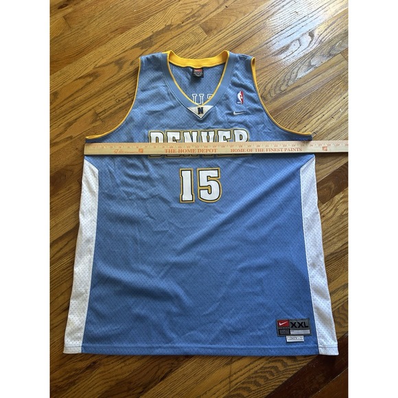 Nike Team Denver Nuggets Carmelo Anthony Jersey #15 Blue Size XXL Length +2 NBA - Picture 5 of 8